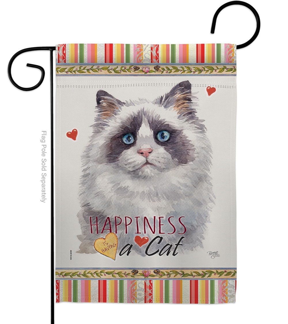 Blue Bicolor Ragdoll Happiness Garden Flag