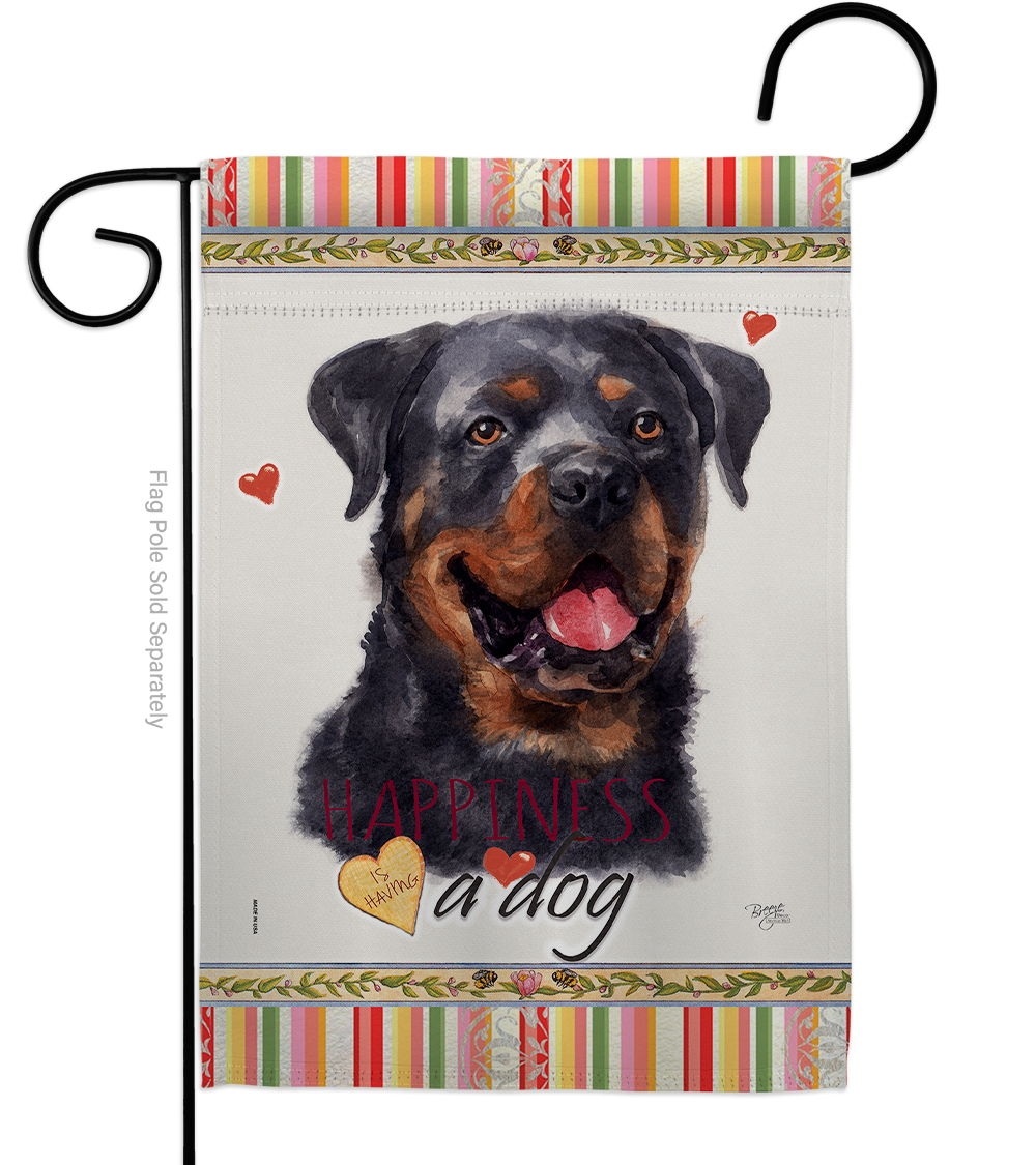 Rottweiler Happiness Garden Flag
