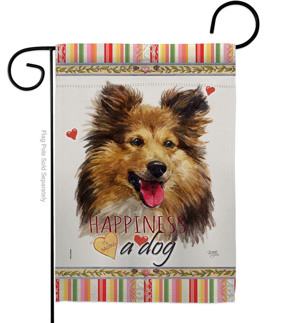 Shetland Sheepdog Happiness Garden Flag
