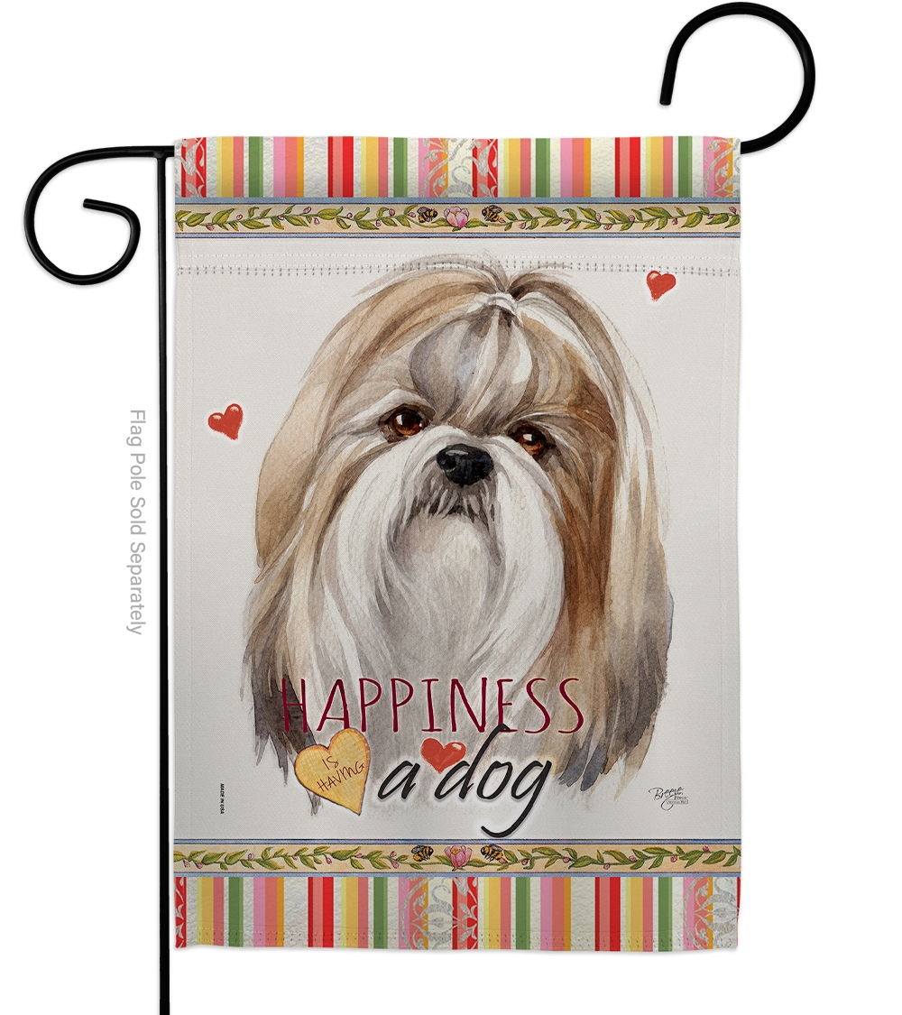 Shih Tzu Happiness Garden Flag