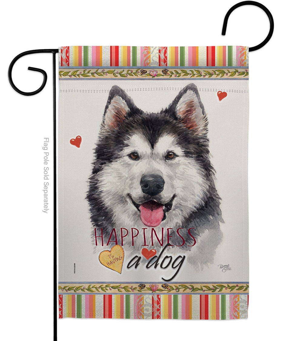 Siberian Husky Happiness Garden Flag