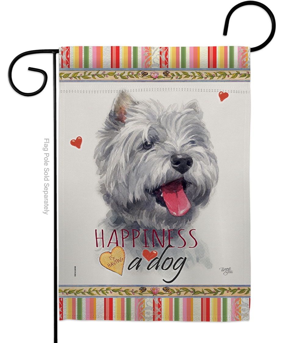 Westie Happiness Garden Flag