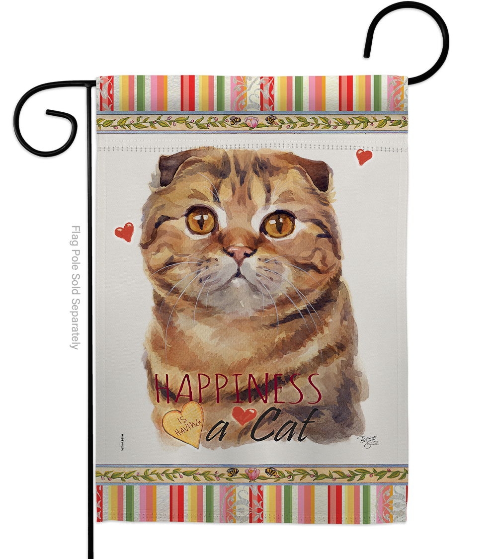 Scottish Fold Happiness Garden Flag
