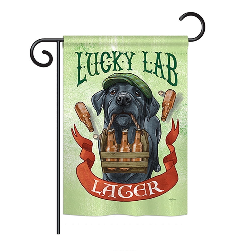 Lucky Lab Lager Garden Flag