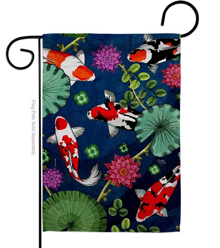 Koi Pond Garden Flag