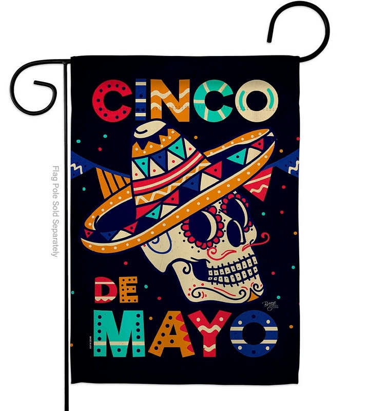 Skull Cinco De Mayo Garden Flag