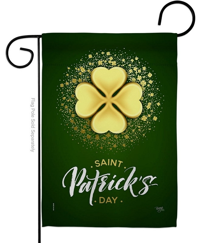 Gold Shamrock Garden Flag