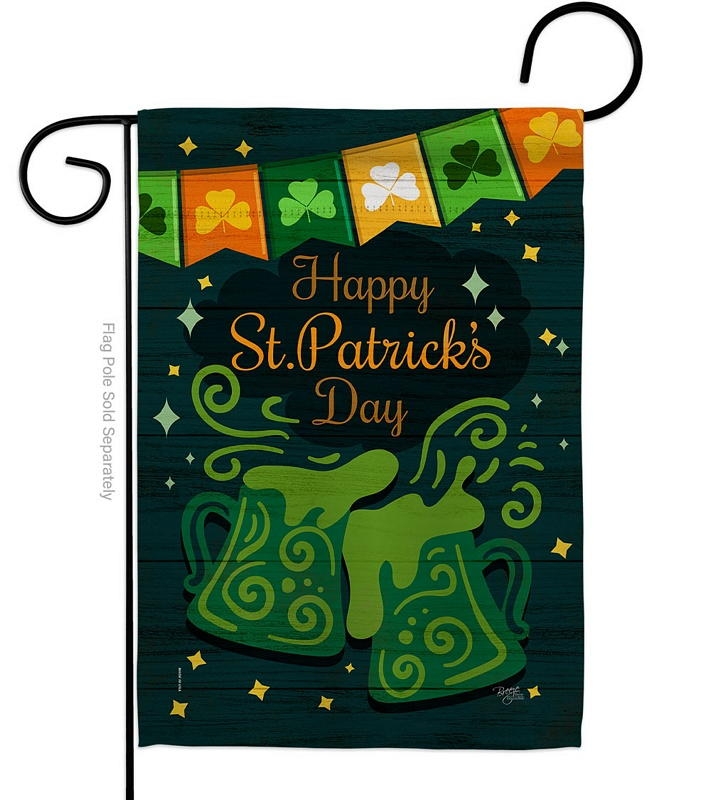 St. Pat Cheers Garden Flag