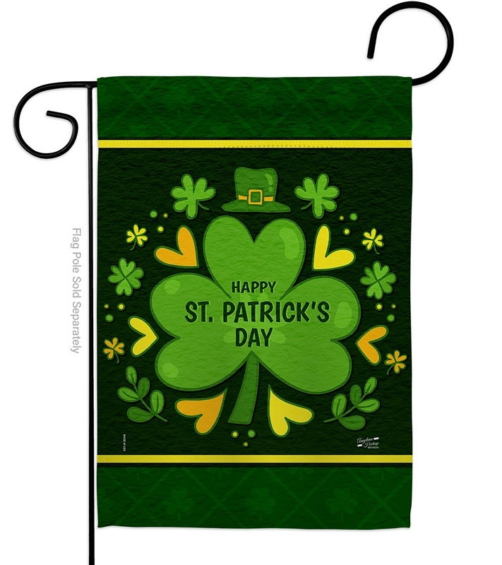 St. Pat\'s Clover Garden Flag