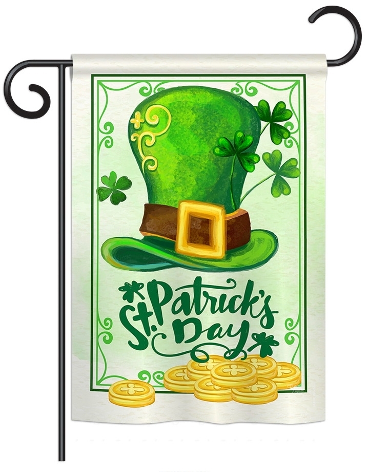 Lucky Hat St. Pat Day Garden Flag