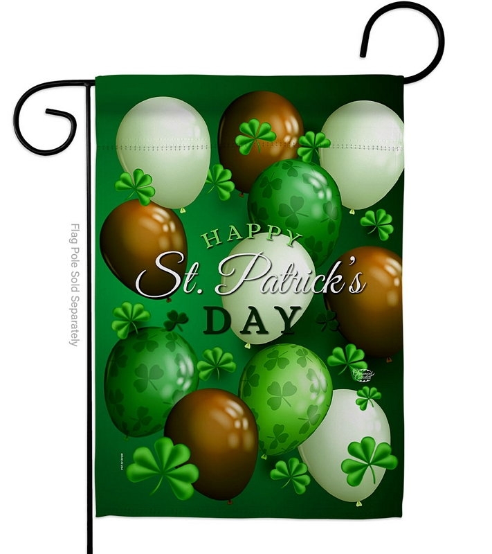 St. Pat\'s Balloons Garden Flag