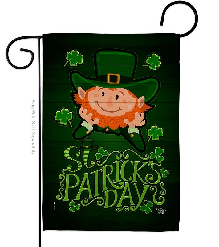 Lucky Leprechaun Garden Flag