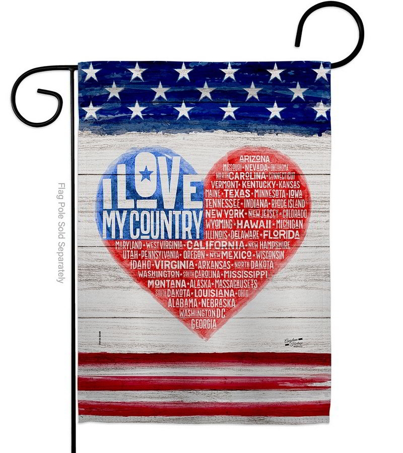 Love My Country Garden Flag