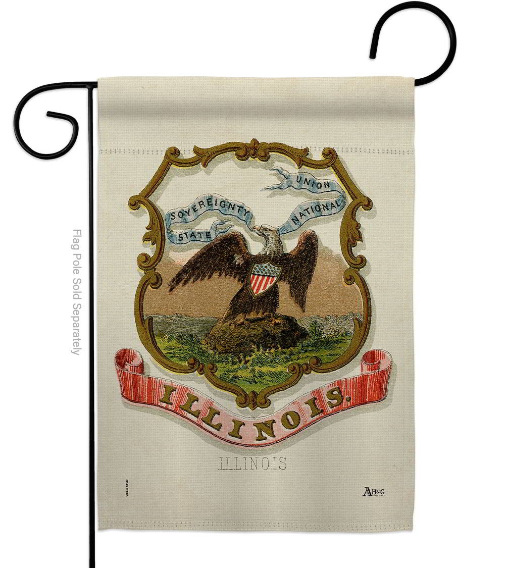Coat Of Arms Of Illinois Garden Flag