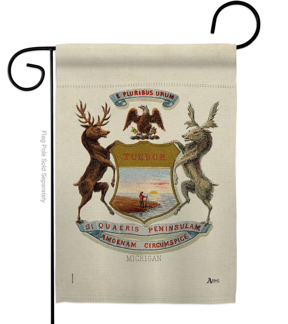 Coat Of Arms Of Michigan Garden Flag