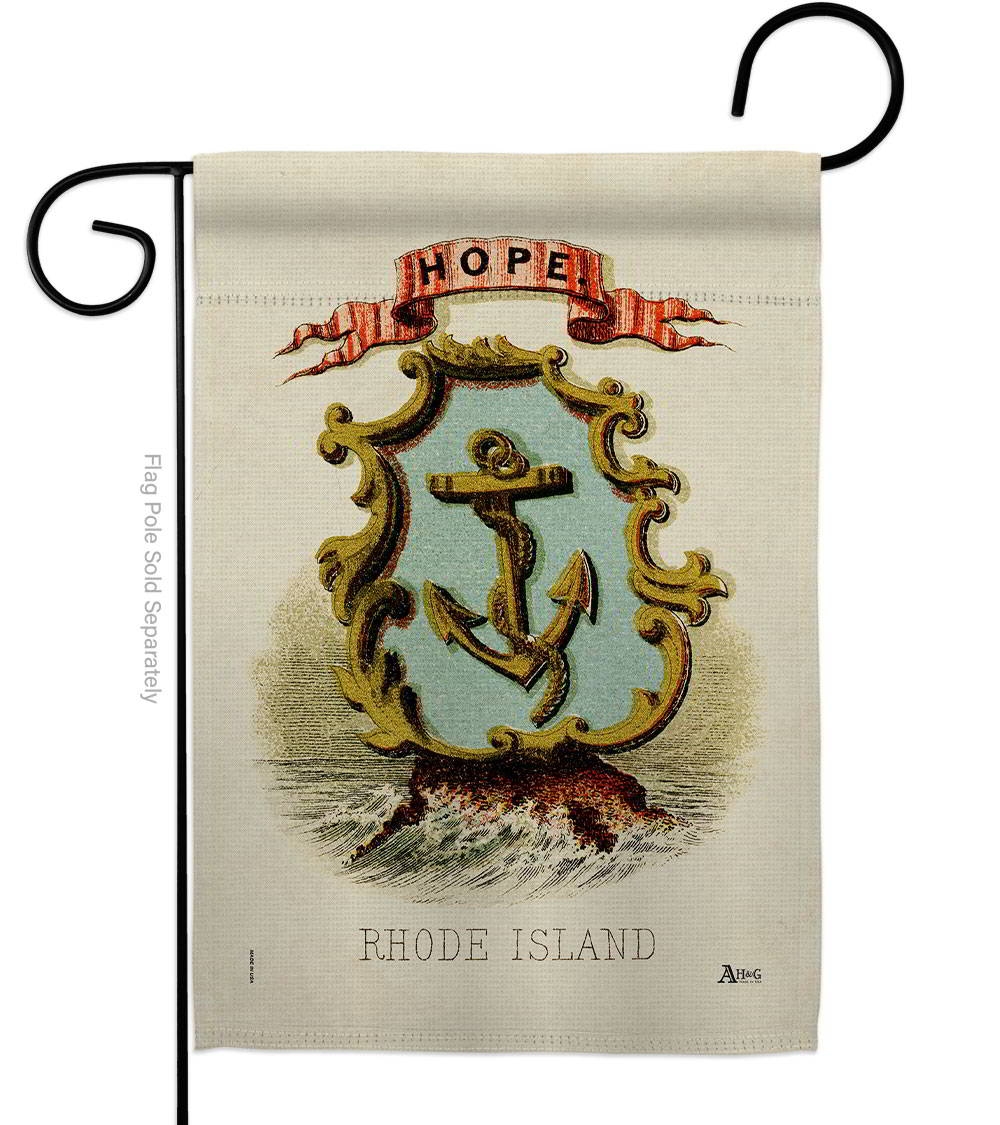Coat Of Arms Of Rhode Island Garden Flag