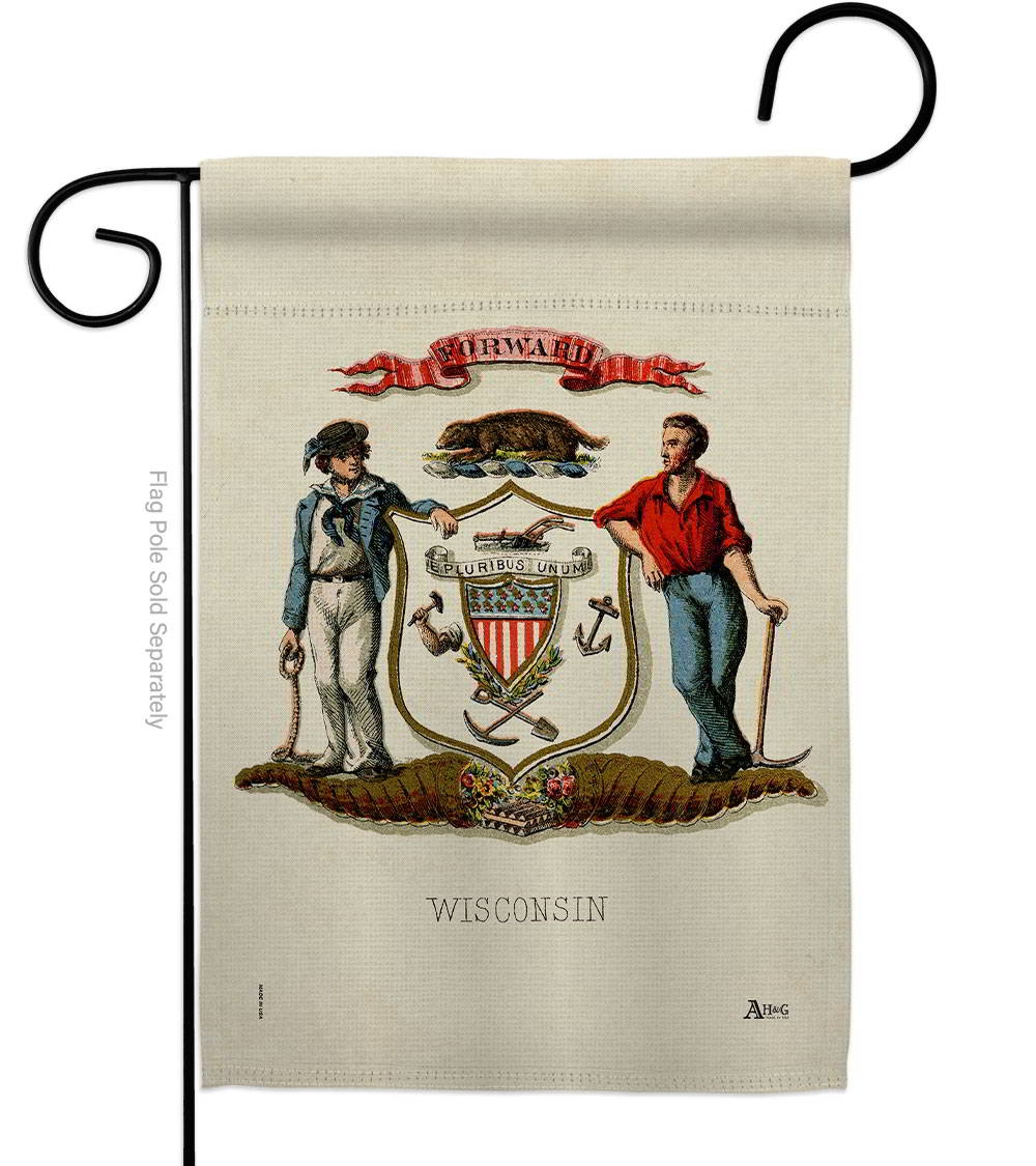 Coat Of Arms Of Wisconsin Garden Flag