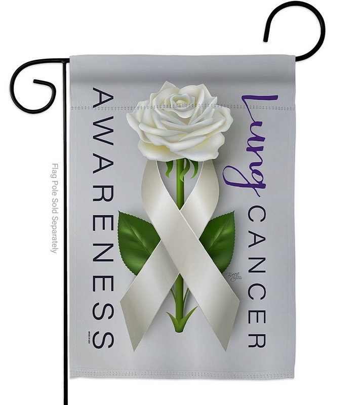 Lung Cancer Awareness Garden Flag