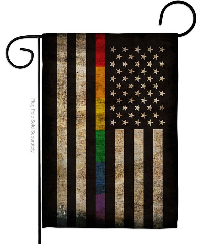 Rainbow Thin Line Garden Flag