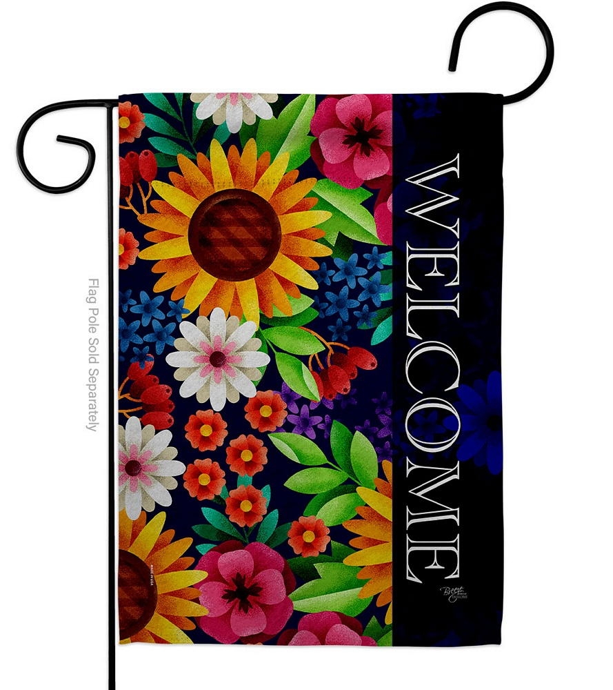 Flower Blooming Welcome Garden Flag