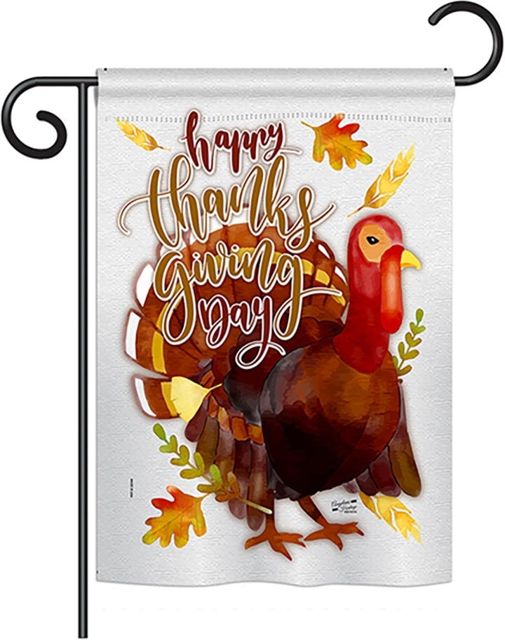 Happy Thanksgiving Turkey Garden Flag