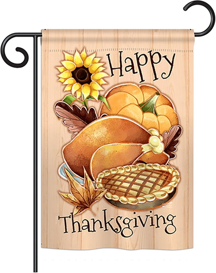 Happy Thanksgiving Feast Garden Flag