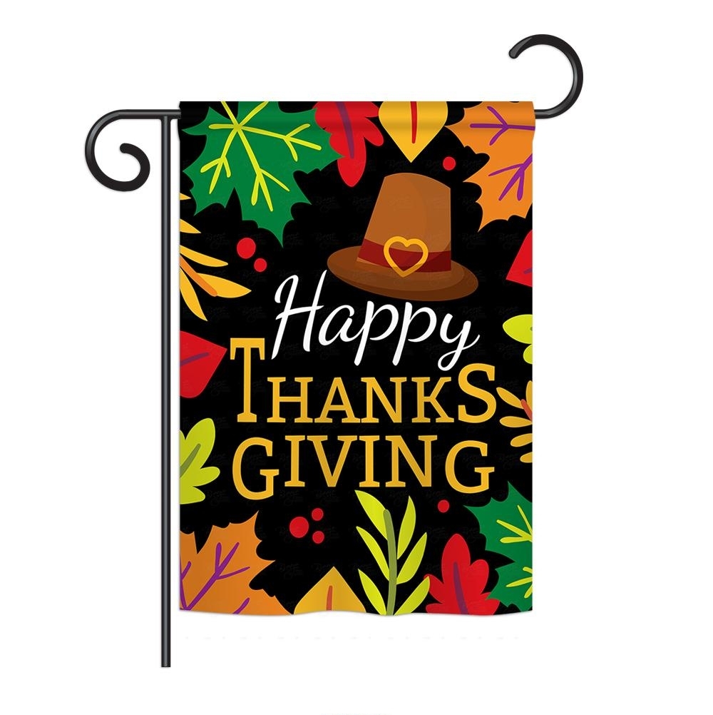 Happy Thanksgiving Leaves Garden Flag More Garden Flags At