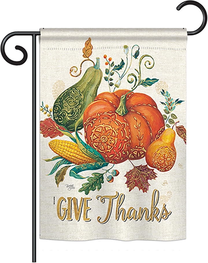 Suzani Give Thanks Garden Flag