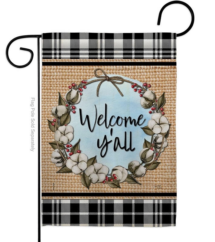 Cotton Y\'all Garden Flag