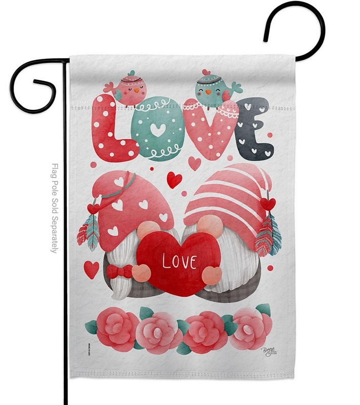 Sweet Couple Gnome Garden Flag