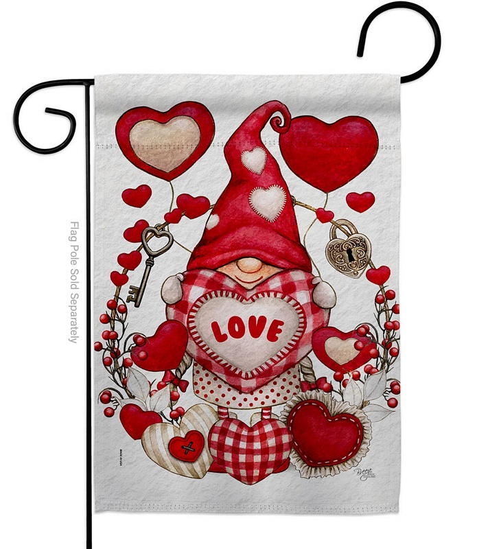 My Valentine Gnome Garden Flag