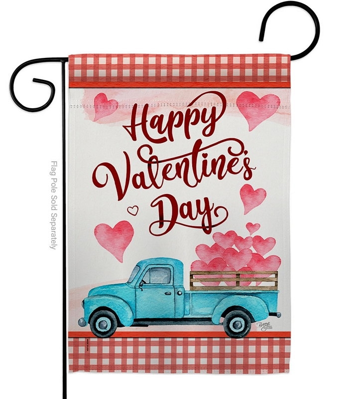 Valentines Truck Garden Flag