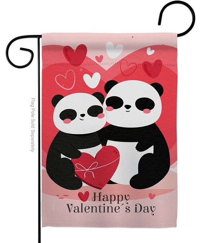 Panda With Love Garden Flag