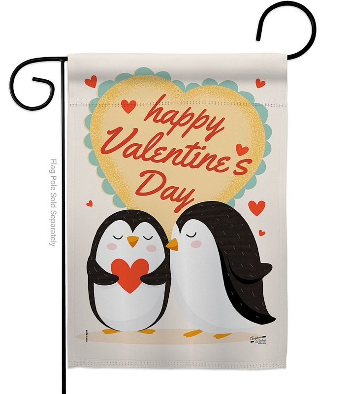 Penguins Love Garden Flag