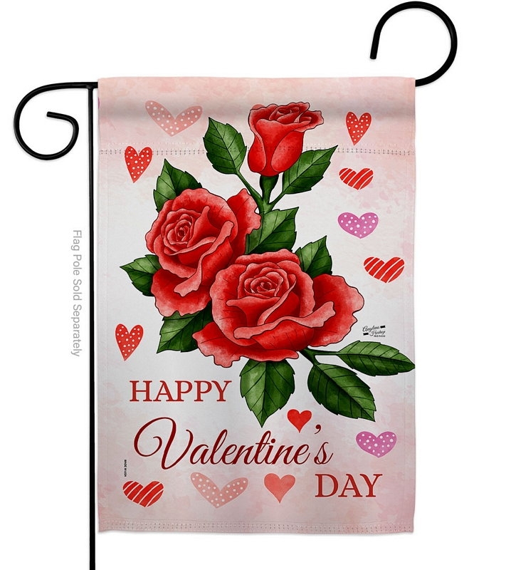 Valentines Rose Garden Flag