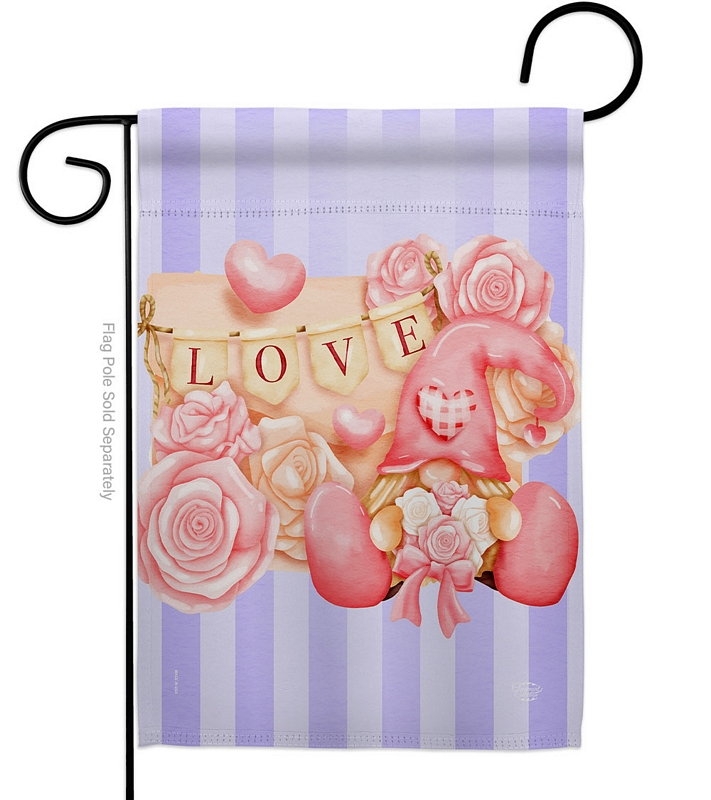 Love Gnome Garden Flag