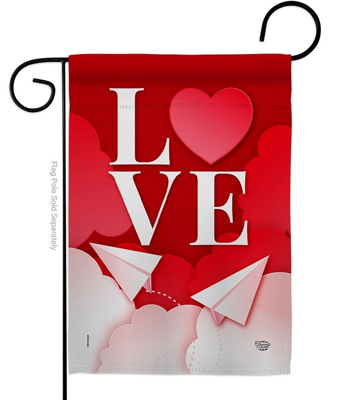 Paper Love Plane Garden Flag