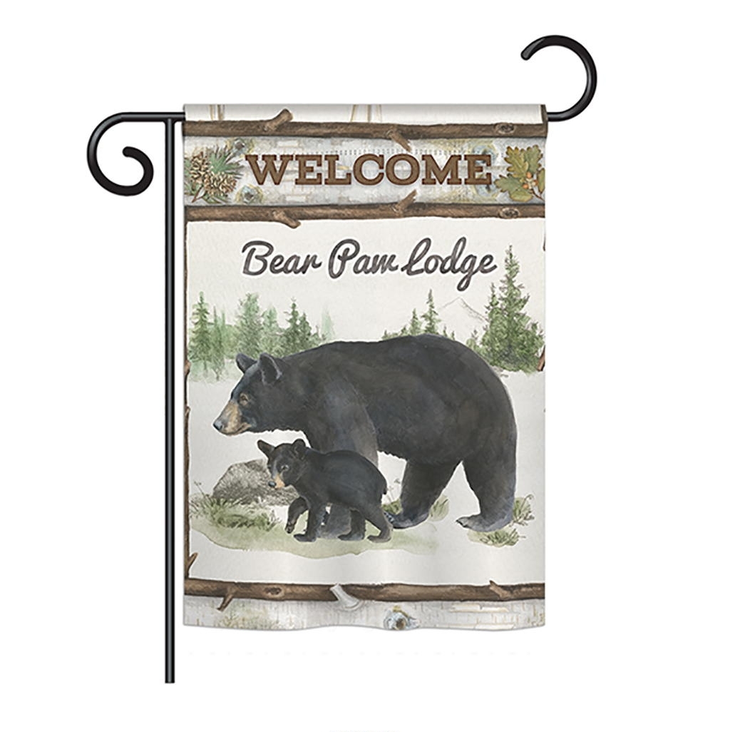 Bear Paw Lodge Garden Flag