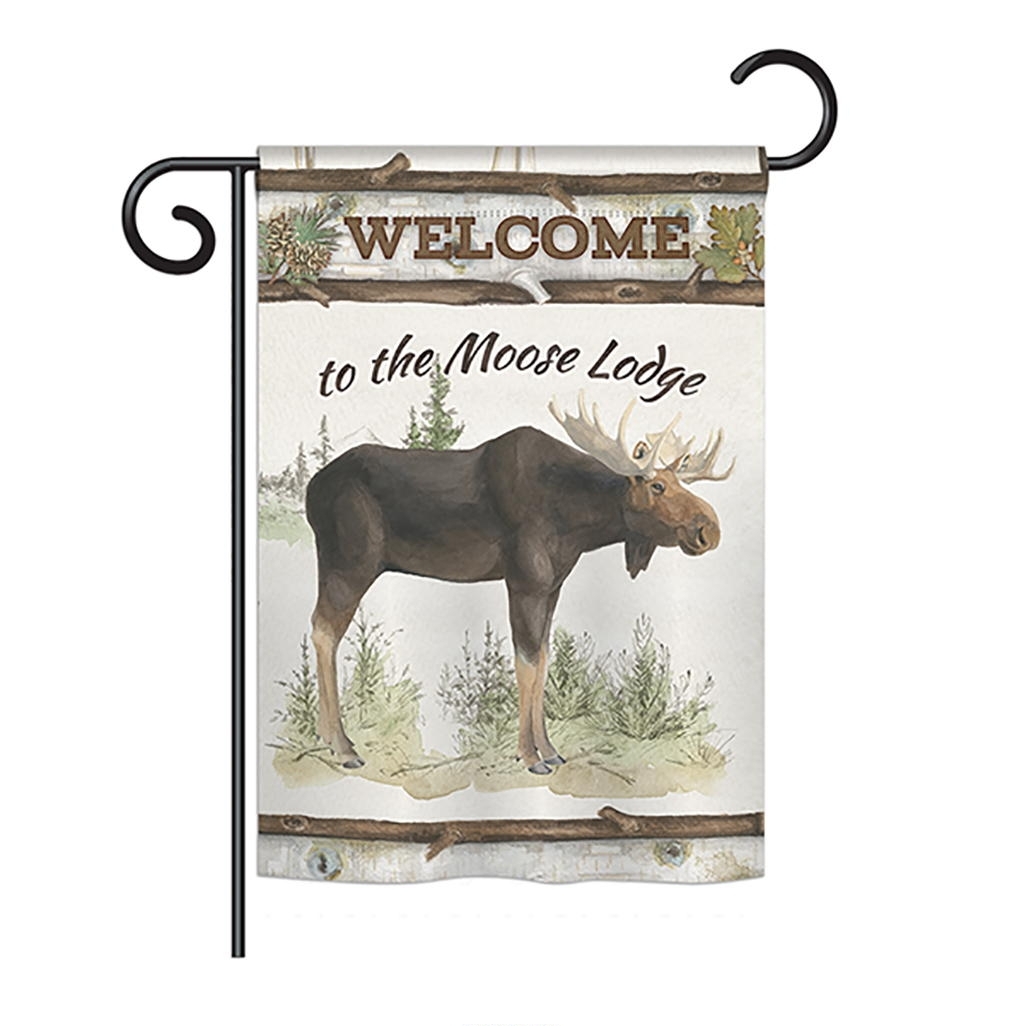 The Moose Lodge Garden Flag