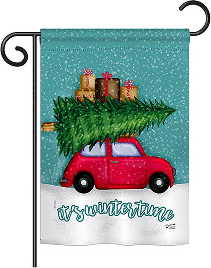 It\'s Winter Time Garden Flag