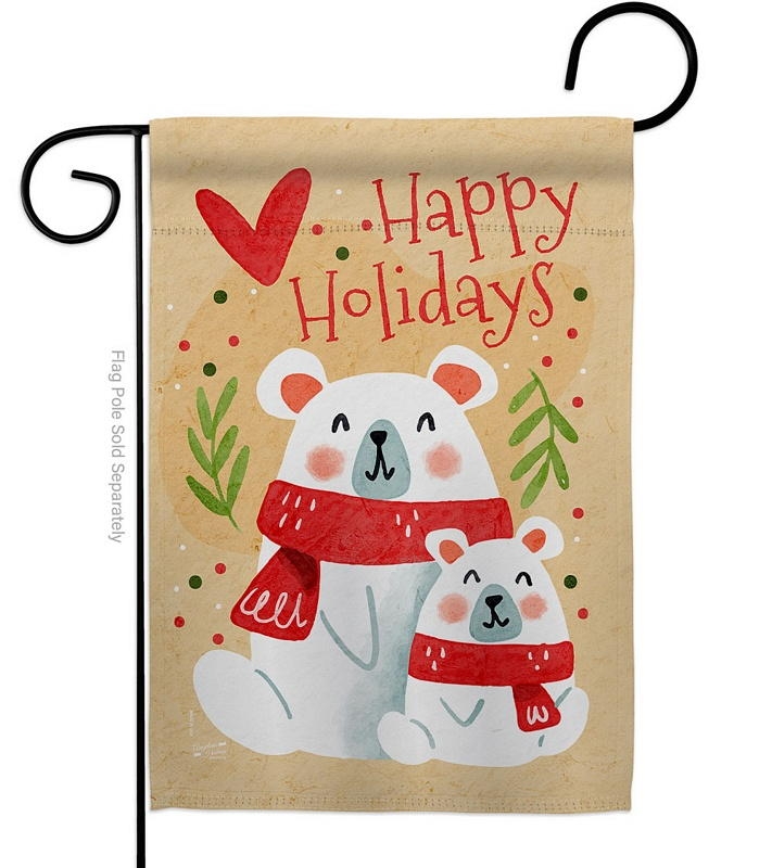 Beary Happy Holiday Garden Flag