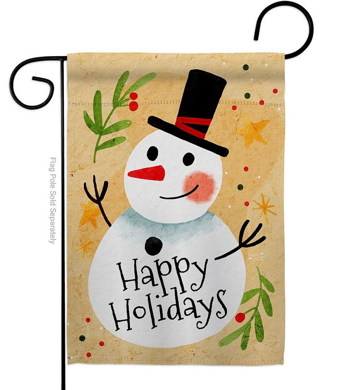 Happy Snowman Garden Flag