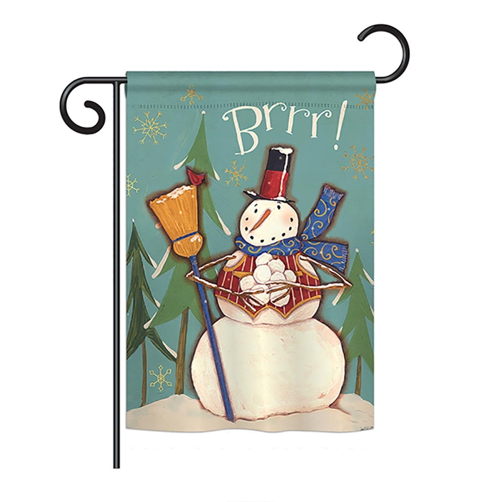 Winter Snowman Brrr! Garden Flag