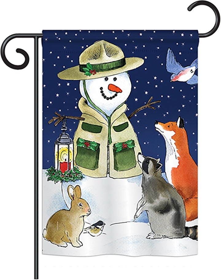 Lodge Snowmen Garden Flag