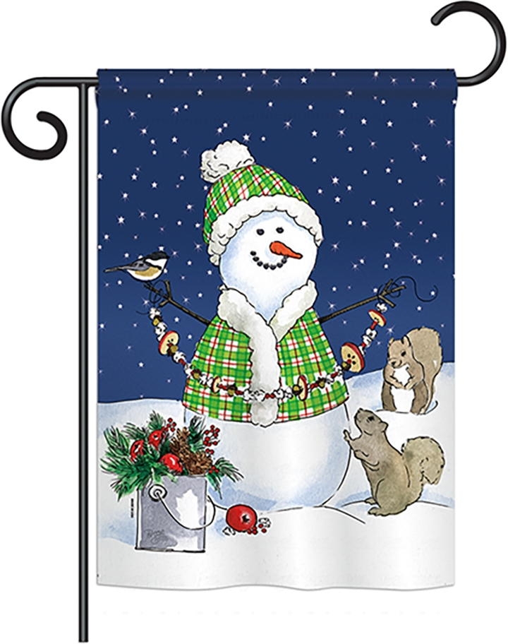 Decorating with Snowmen Garden Flag