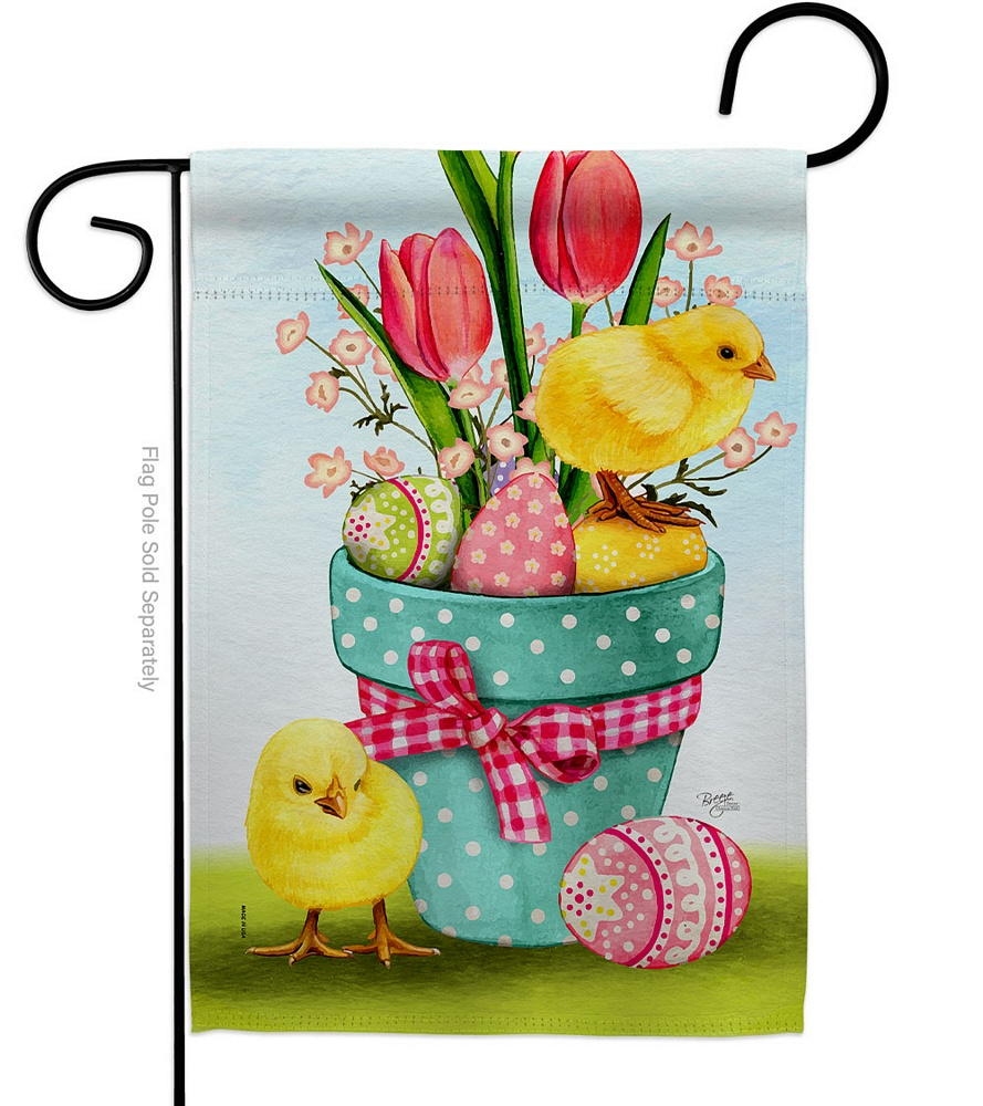 Chicks On Eggs Garden Flag