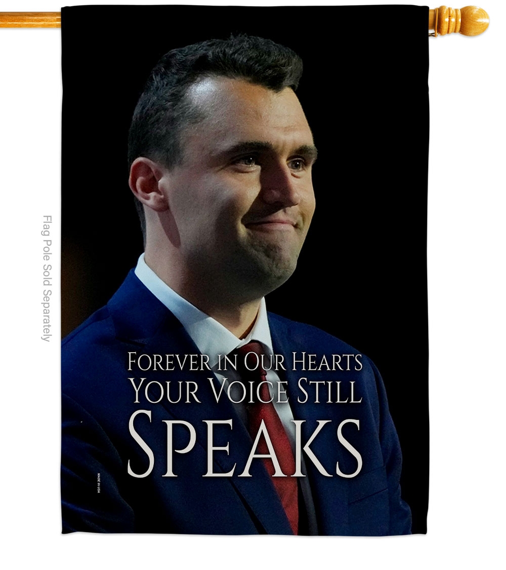 Charlie Kirk Forever In Our Hearts House Flag