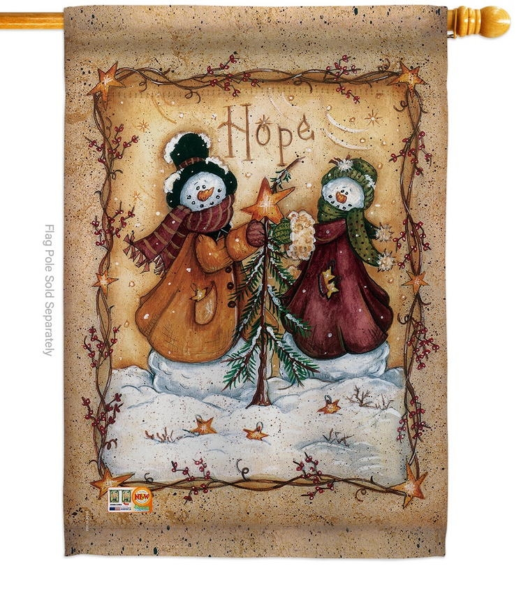 Christmas Hope Snowman House Flag