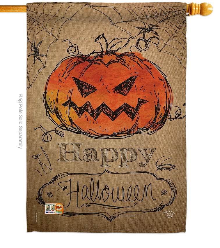 Happy Halloween House Flag