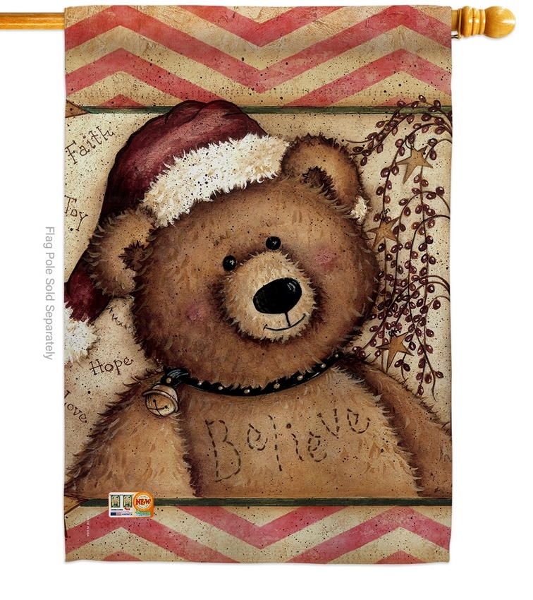 Winter Joy Teddy House Flag